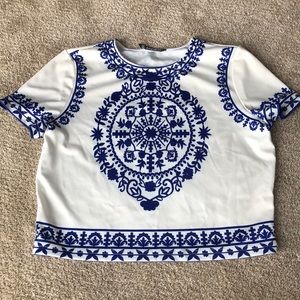 Greece themed crop top